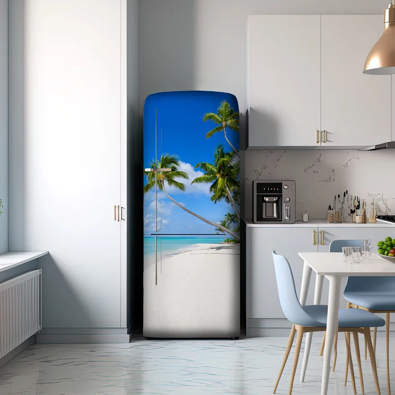 Kühlschrankaufkleber tropischer palmenstrand Kühlschrankaufkleber tropischer palmenstrand