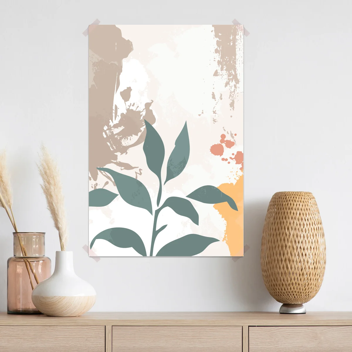 Poster zarter botanischer blattdruck • Poster bei Wallnifity® Poster zarter botanischer blattdruck • Poster bei Wallnifity®