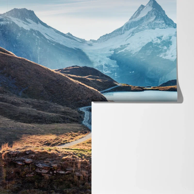 Fototapete sonnenaufgang über Bachalpsee, Schweizer Alpen Fototapete sonnenaufgang über Bachalpsee, Schweizer Alpen