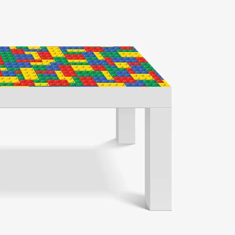 Tischaufkleber und Schreibtischaufkleber buntes bausteinmuster
