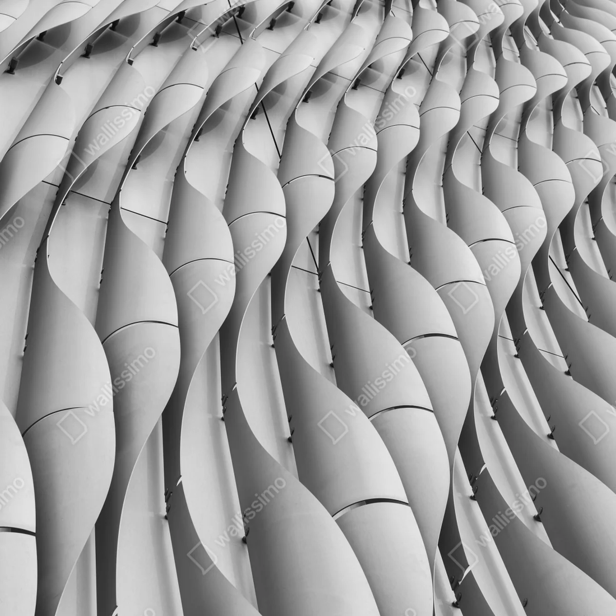 Türaufkleber gewelltes architekturmotiv in graustufen Türaufkleber gewelltes architekturmotiv in graustufen