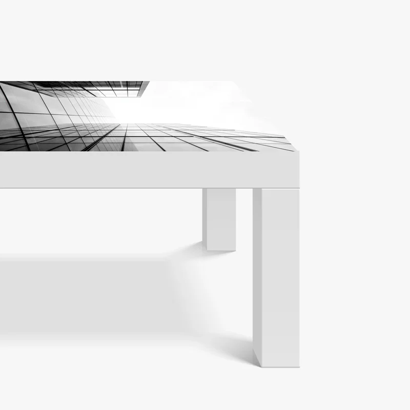 Tischaufkleber und Schreibtischaufkleber minimalistische glasfassade perspektive