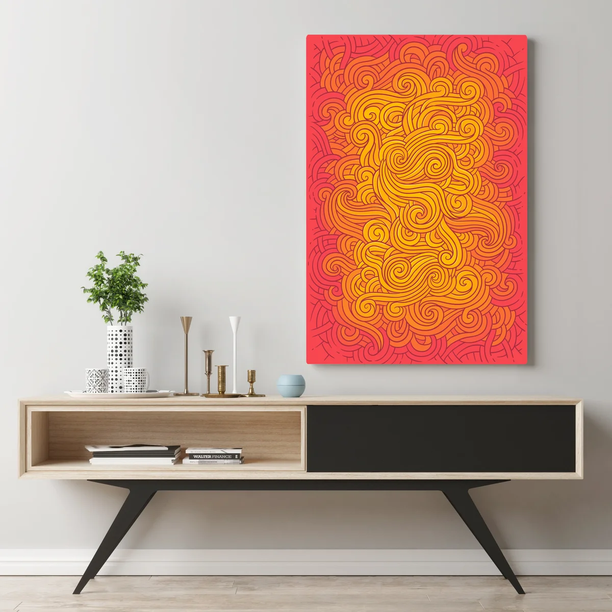 Leinwandbild warmes wirbelndes abstraktes muster Leinwandbild warmes wirbelndes abstraktes muster