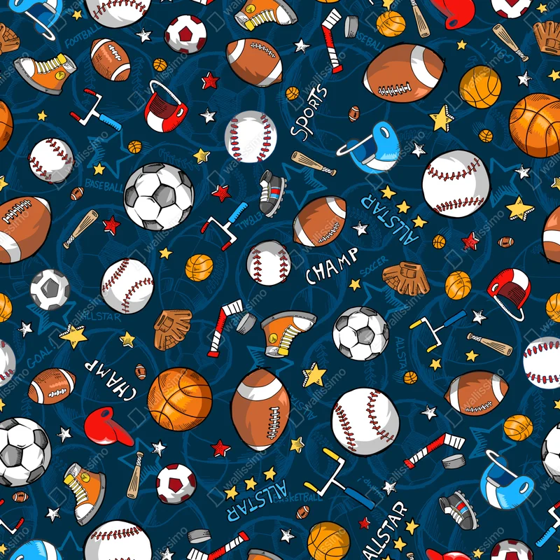 Kühlschrankaufkleber verspieltes sportmuster auf dunkelblauem hintergrund Kühlschrankaufkleber verspieltes sportmuster auf dunkelblauem hintergrund