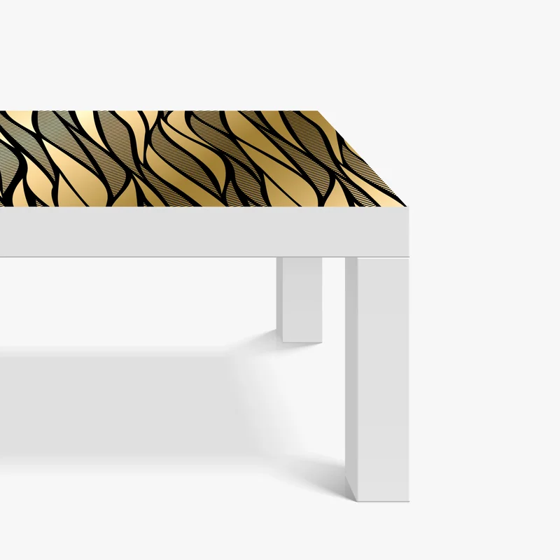 Tischaufkleber und Schreibtischaufkleber luxuriöses goldenes abstraktes wellenmuster