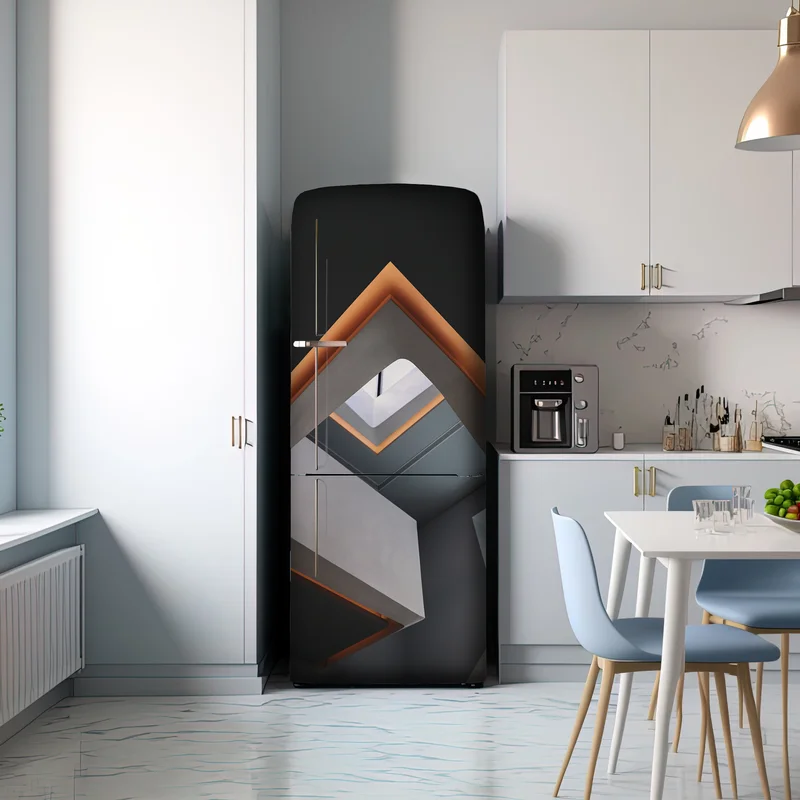 Kühlschrankaufkleber minimalistisches geometrisches interieur mit oberlicht Kühlschrankaufkleber minimalistisches geometrisches interieur mit oberlicht