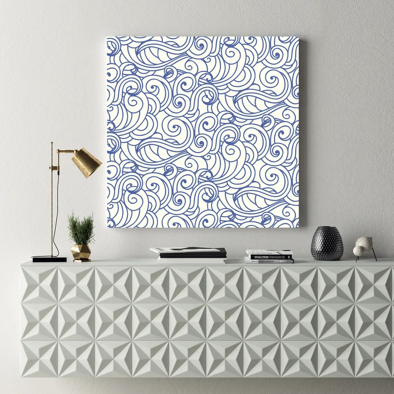 Leinwandbild nahtloses blaues wirbelmuster Leinwandbild nahtloses blaues wirbelmuster