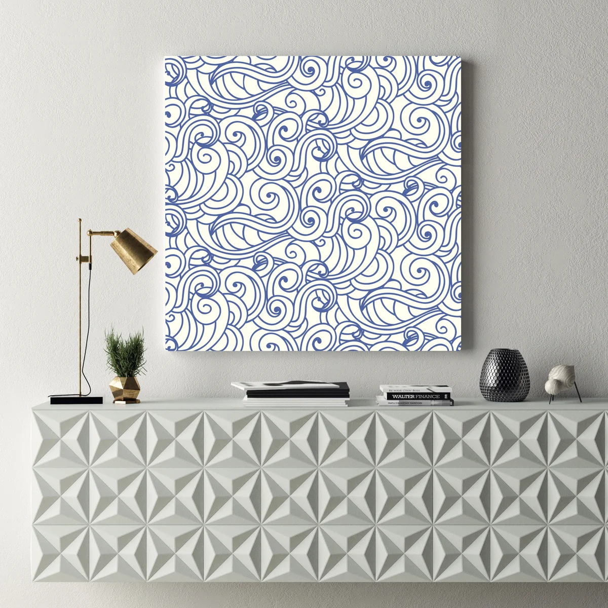 Leinwandbild nahtloses blaues wirbelmuster Leinwandbild nahtloses blaues wirbelmuster