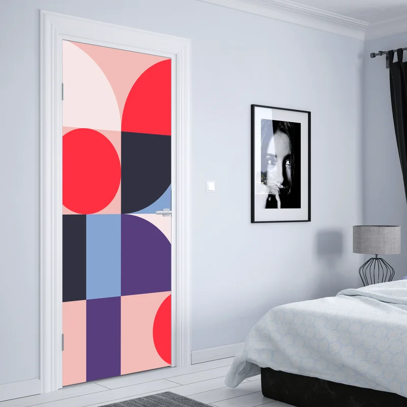 Türaufkleber geometrische pastellkomposition