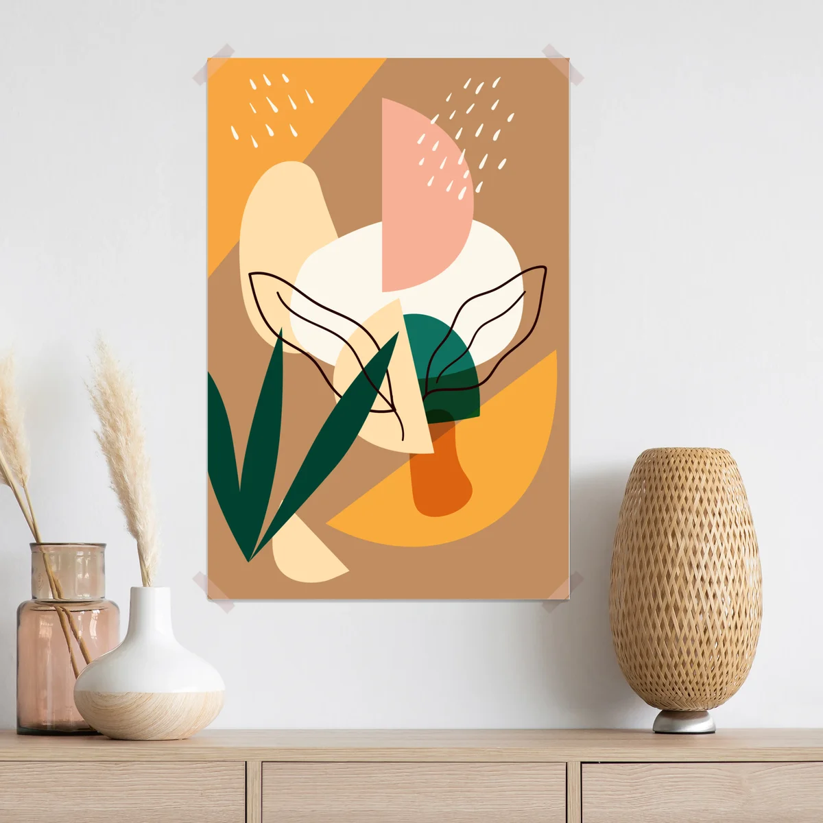 Poster abstrakte geometrische komposition in erdigen tönen • Poster bei Wallnifity® Poster abstrakte geometrische komposition in erdigen tönen • Poster bei Wallnifity®