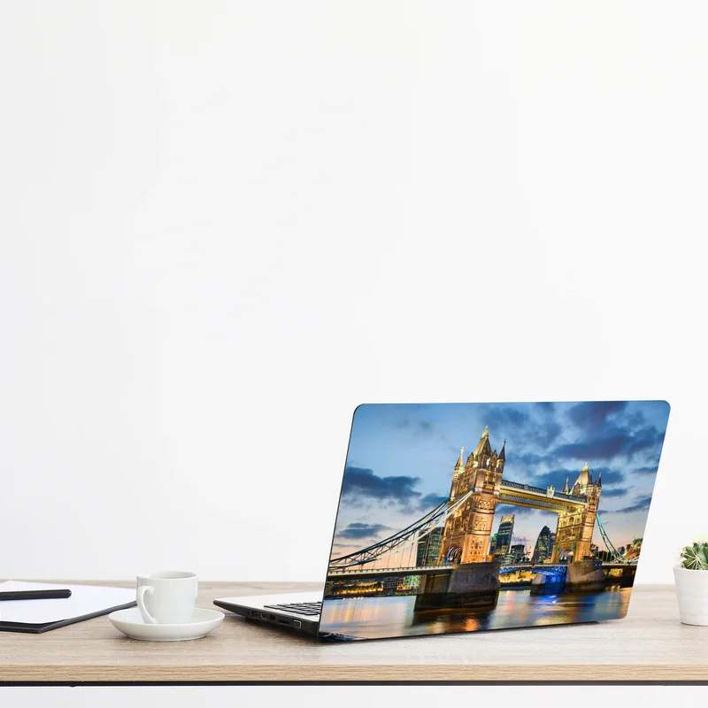 Laptop-Aufkleber Tower Bridge bei dämmerung, London skyline