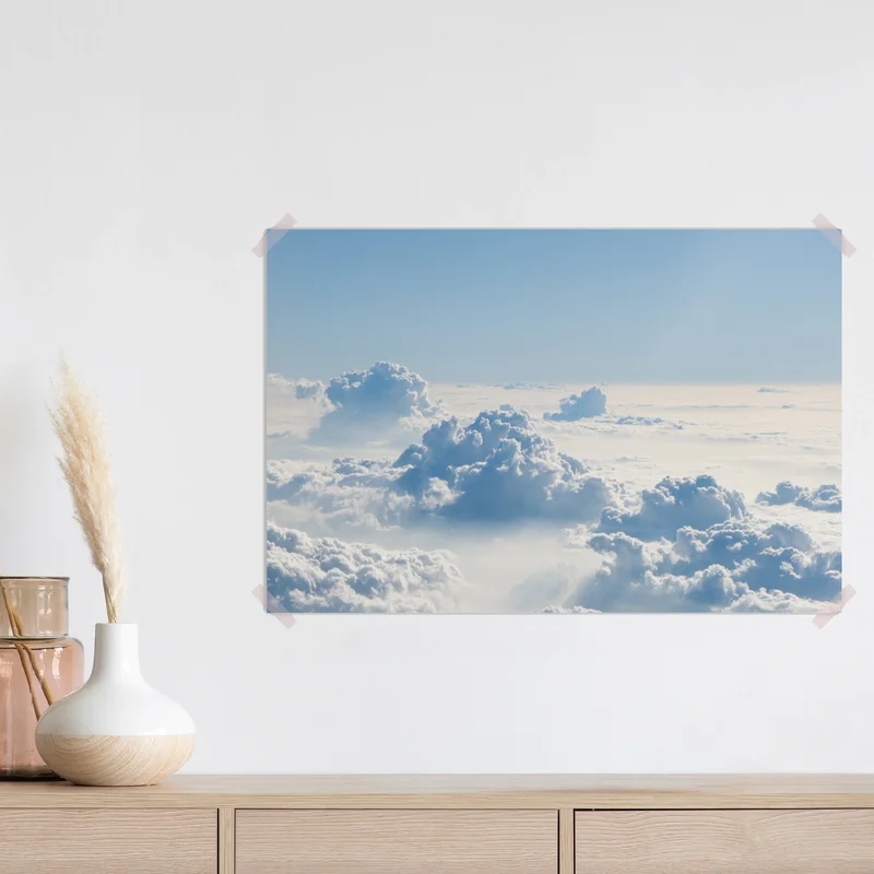 Poster luftige wolkenlandschaft im soften blau Poster luftige wolkenlandschaft im soften blau