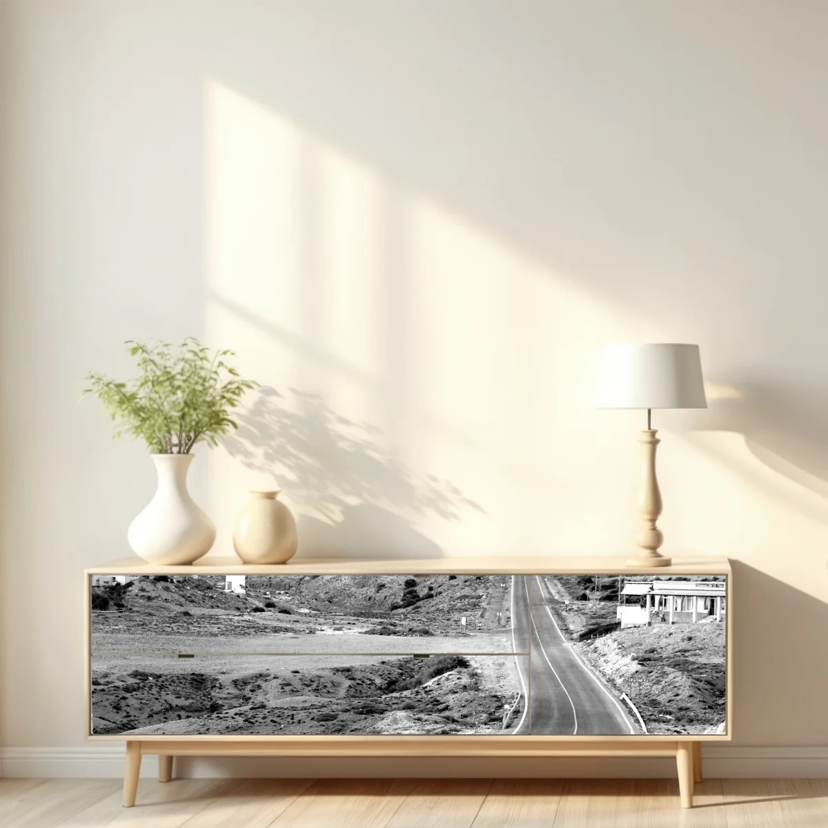 Repositionierbarer Aufkleber gewundene straße durch die berge Repositionierbarer Aufkleber gewundene straße durch die berge