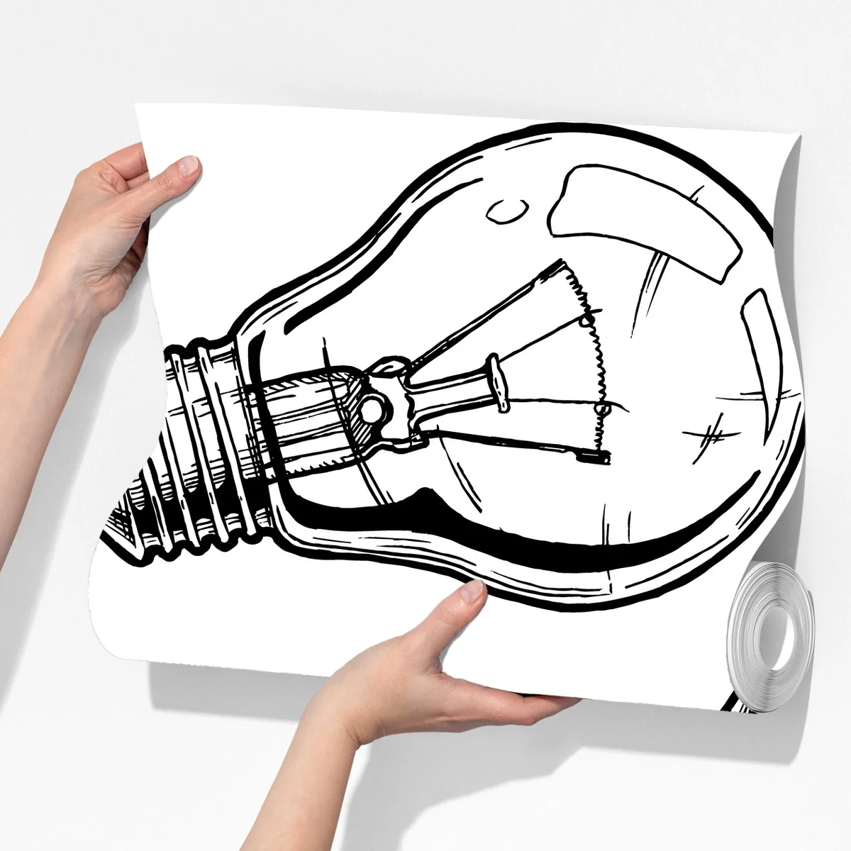 Fototapeta ręcznie rysowany wzór żarówki Fototapeta ręcznie rysowany wzór żarówki