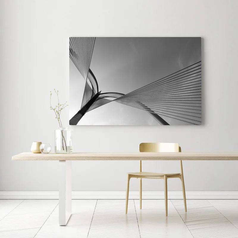 Leinwandbild monochrome brücke mit geometrischen linien Leinwandbild monochrome brücke mit geometrischen linien