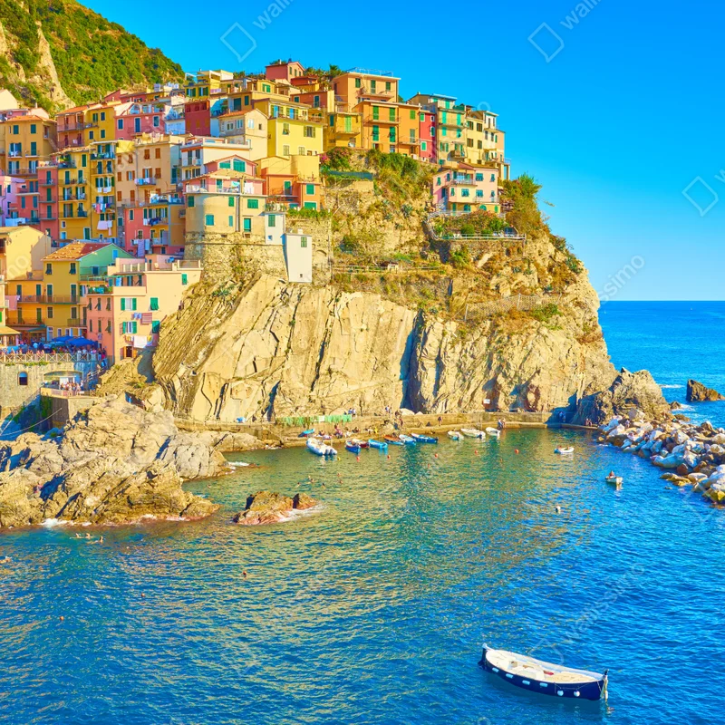 Leinwandbild buntes küstendorf in Cinque Terre Leinwandbild buntes küstendorf in Cinque Terre