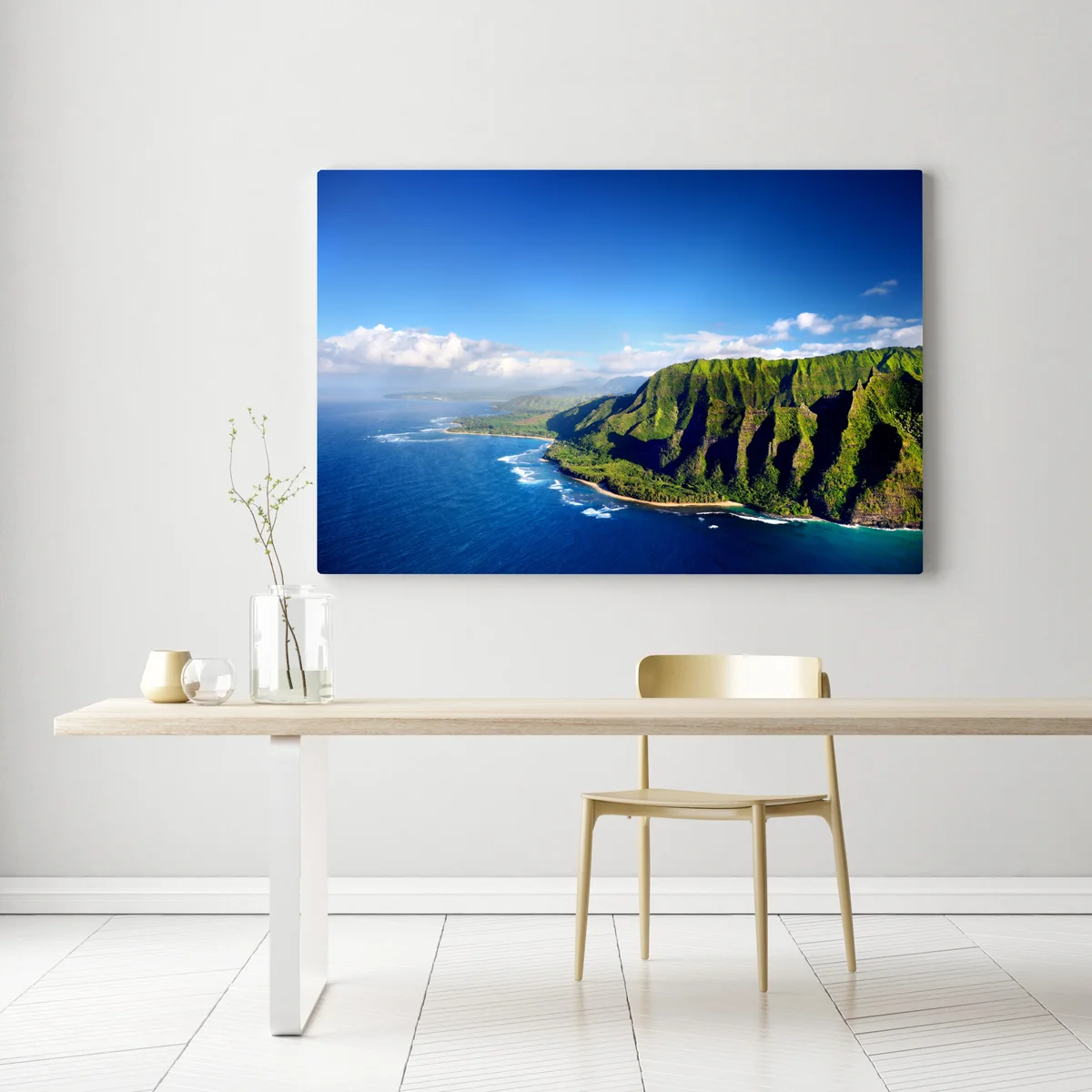 Leinwandbild majestätische küstenklippen über türkisfarbenem meer Leinwandbild majestätische küstenklippen über türkisfarbenem meer