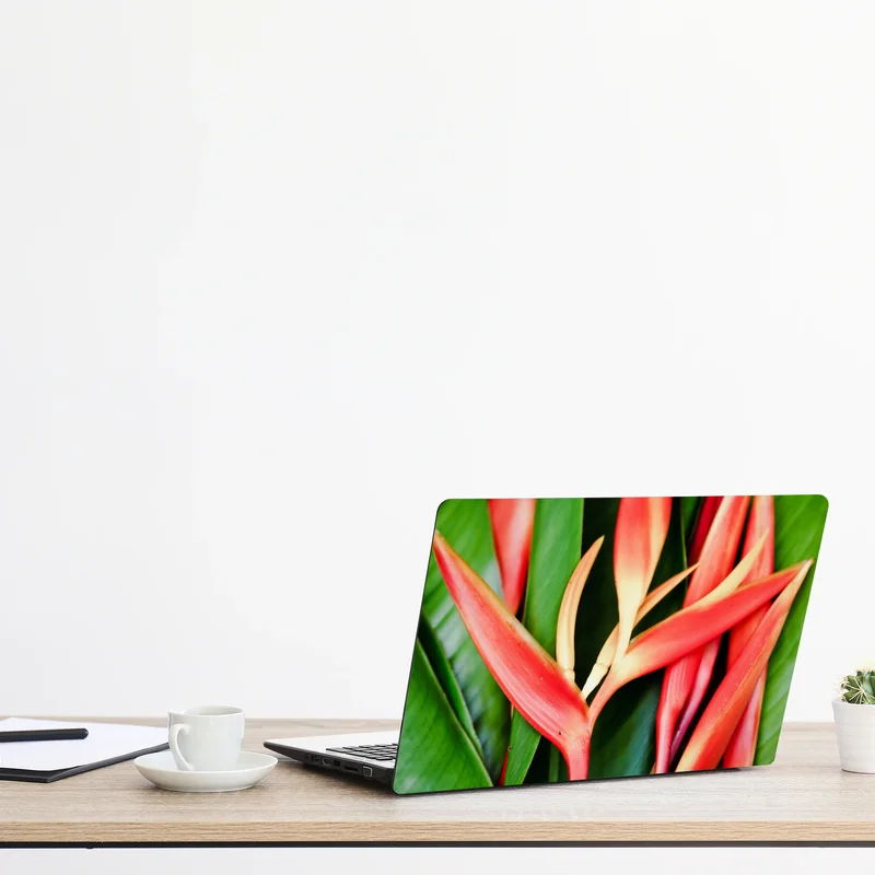 Laptop-Aufkleber leuchtende tropische heliconia-blüten Laptop-Aufkleber leuchtende tropische heliconia-blüten