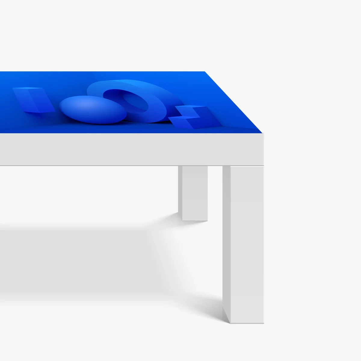 Tischaufkleber und Schreibtischaufkleber blaue geometrische 3d-komposition Tischaufkleber und Schreibtischaufkleber blaue geometrische 3d-komposition