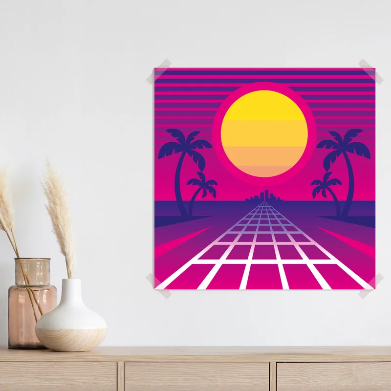 Poster neon sonnenuntergang skyline Poster neon sonnenuntergang skyline