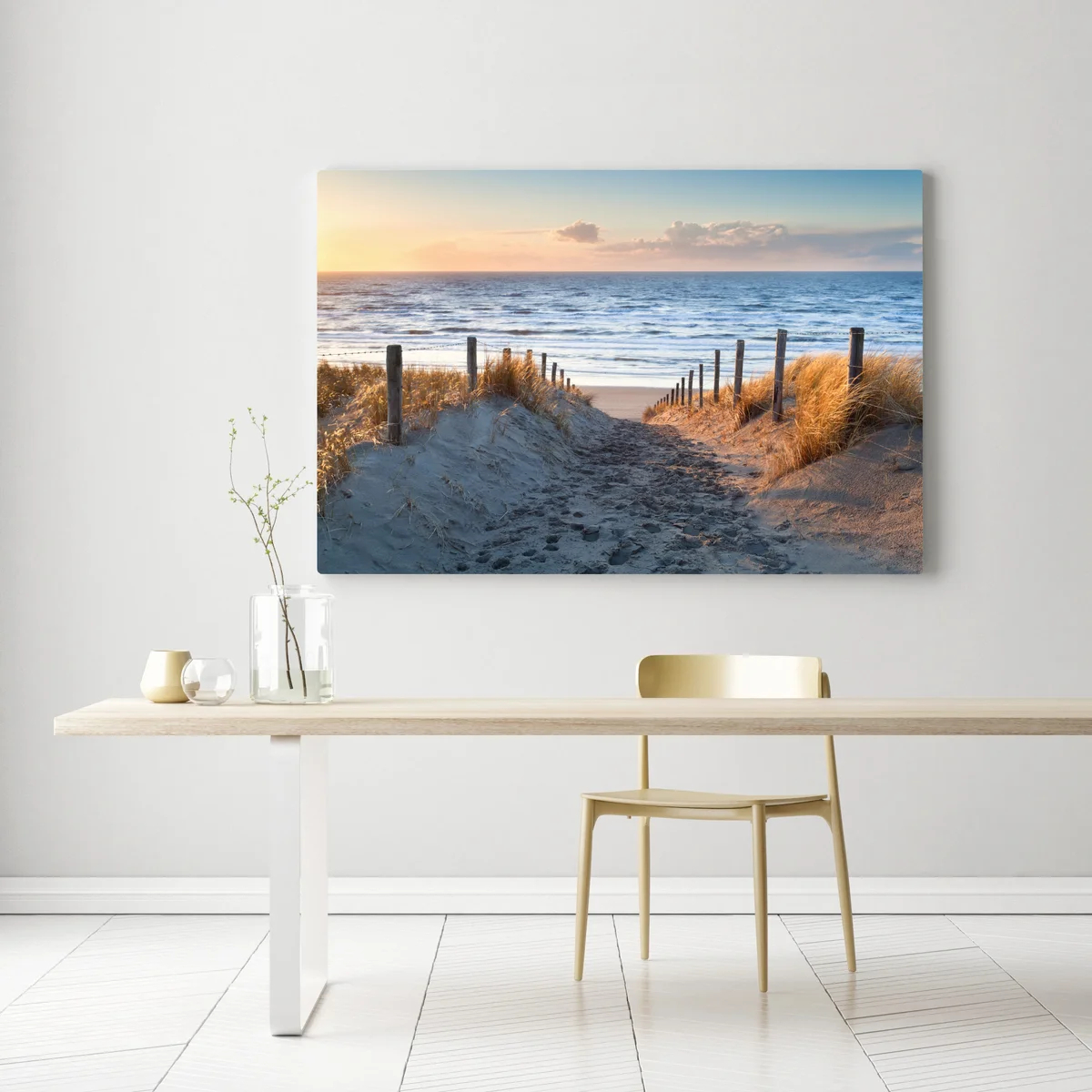 Leinwandbild sonnenuntergangspfad zur Nordsee, Holland Leinwandbild sonnenuntergangspfad zur Nordsee, Holland