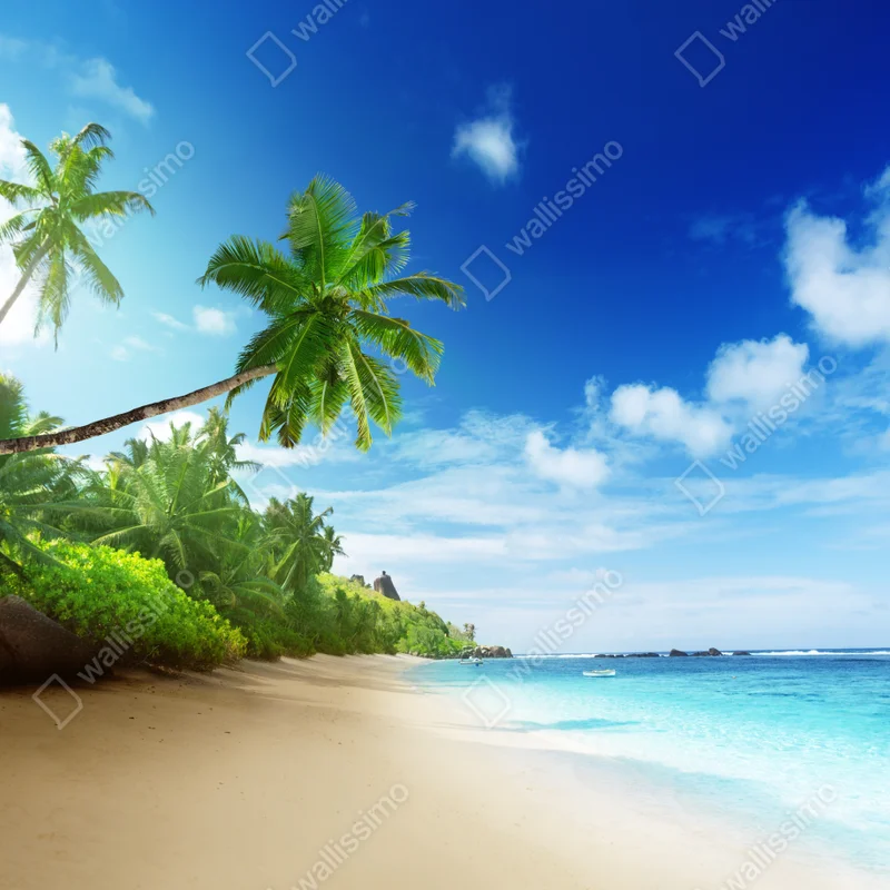 Schrankaufkleber sonnenuntergang am strand von Mahe, Seychellen Schrankaufkleber sonnenuntergang am strand von Mahe, Seychellen