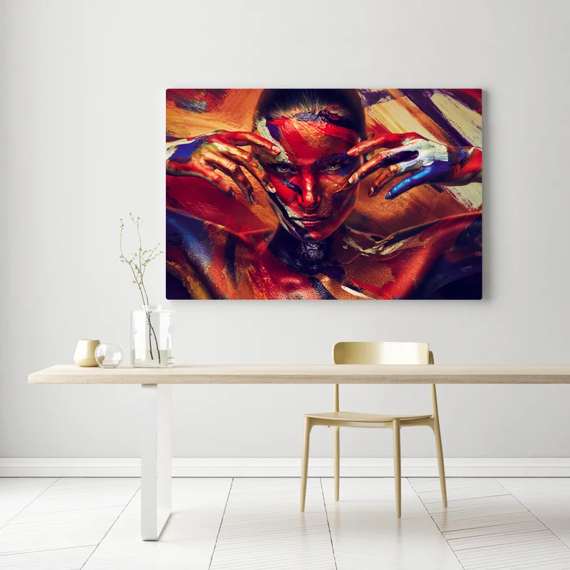 Leinwandbild mysteriöses bemaltes porträt Leinwandbild mysteriöses bemaltes porträt