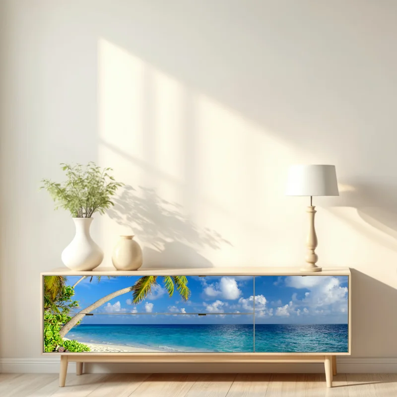 Repositionierbarer Aufkleber tropischer strand auf den Malediven