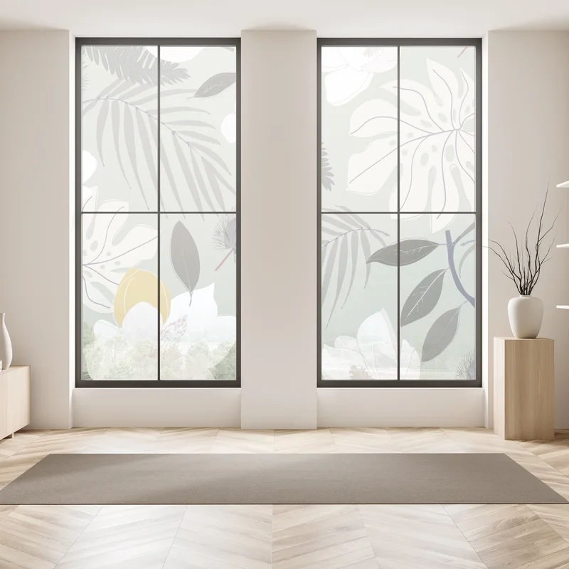 Fensteraufkleber zartes pastell botanikmuster