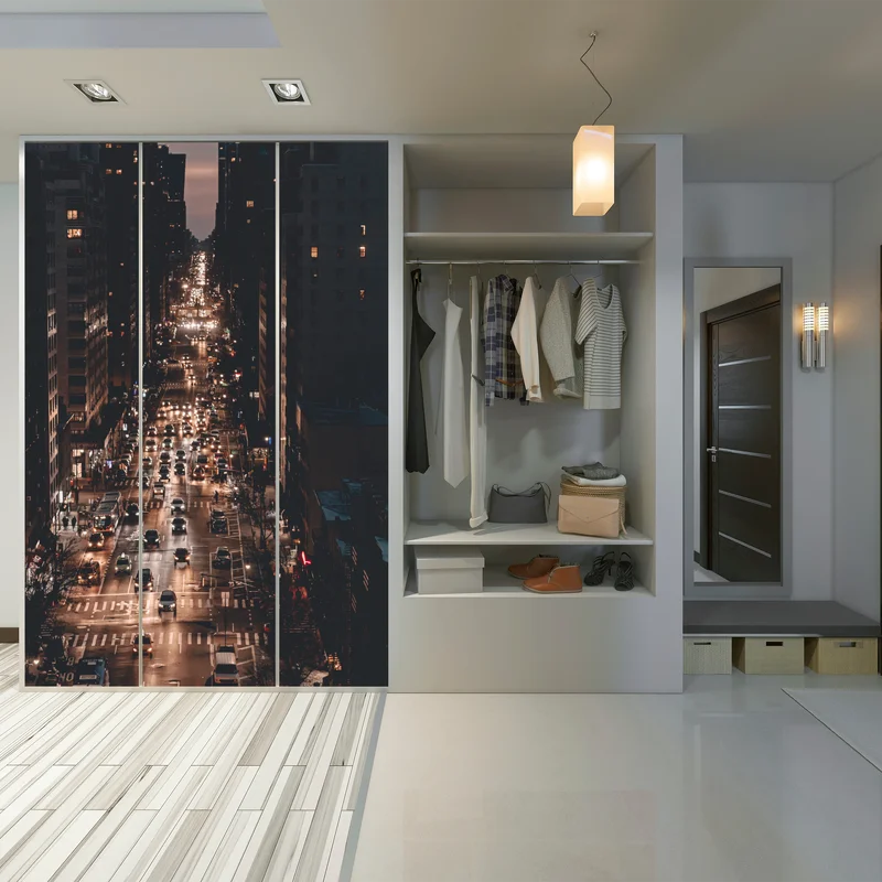 Schrankaufkleber Manhattan nächtliche avenue Schrankaufkleber Manhattan nächtliche avenue