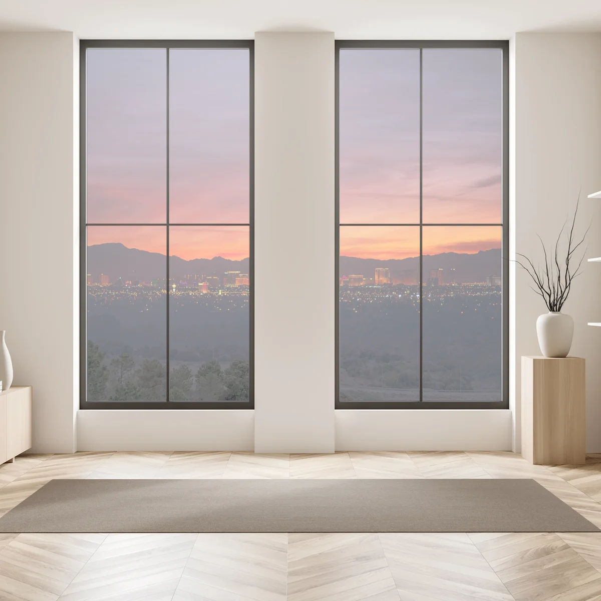 Fensteraufkleber Las Vegas panorama bei dämmerung Fensteraufkleber Las Vegas panorama bei dämmerung