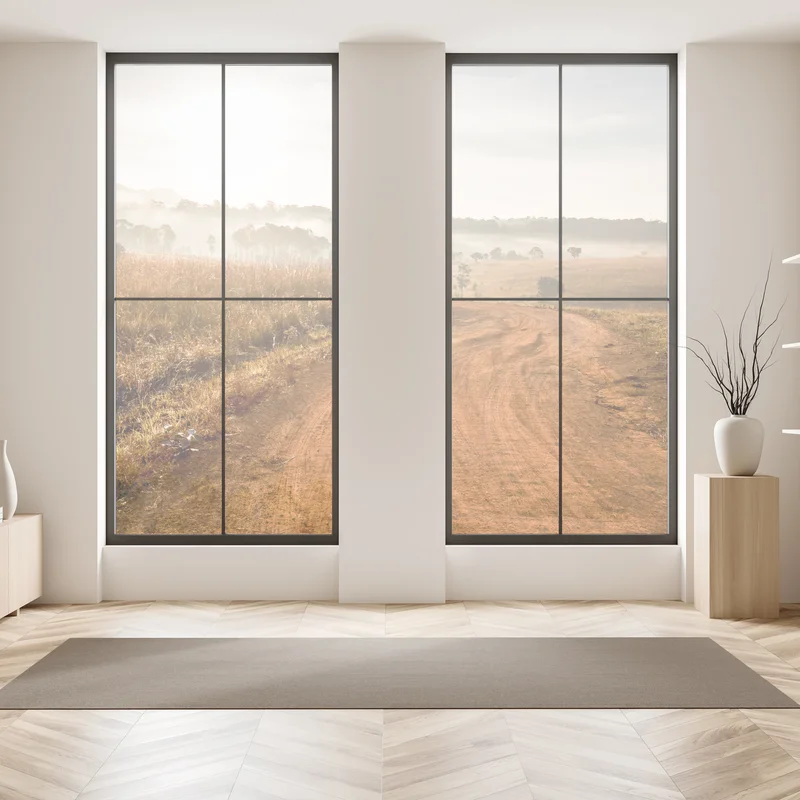 Naklejka na okno poranna droga gruntowa w Thung Salaeng Luang