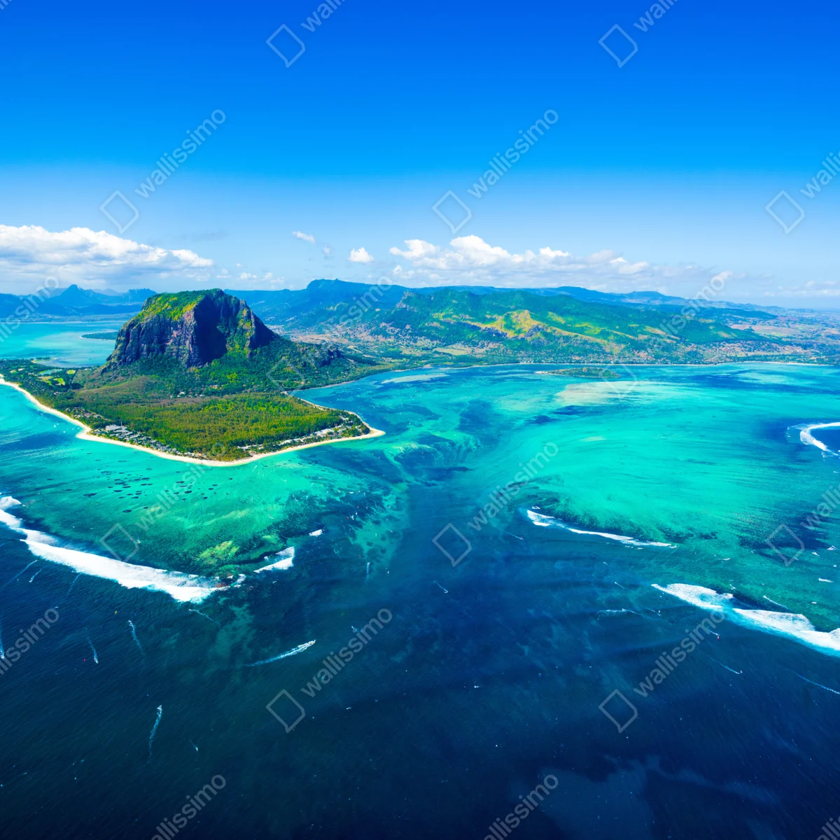 Poster panorama Le Morne über der lagune von Mauritius Poster panorama Le Morne über der lagune von Mauritius