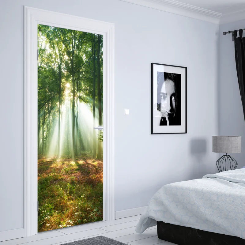 Türaufkleber morgendliches licht im wald Türaufkleber morgendliches licht im wald