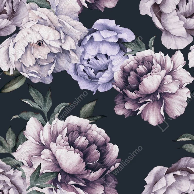 Poster lavendel pfingstrose aquarell blumenmuster • Poster bei Wallnifity® Poster lavendel pfingstrose aquarell blumenmuster • Poster bei Wallnifity®