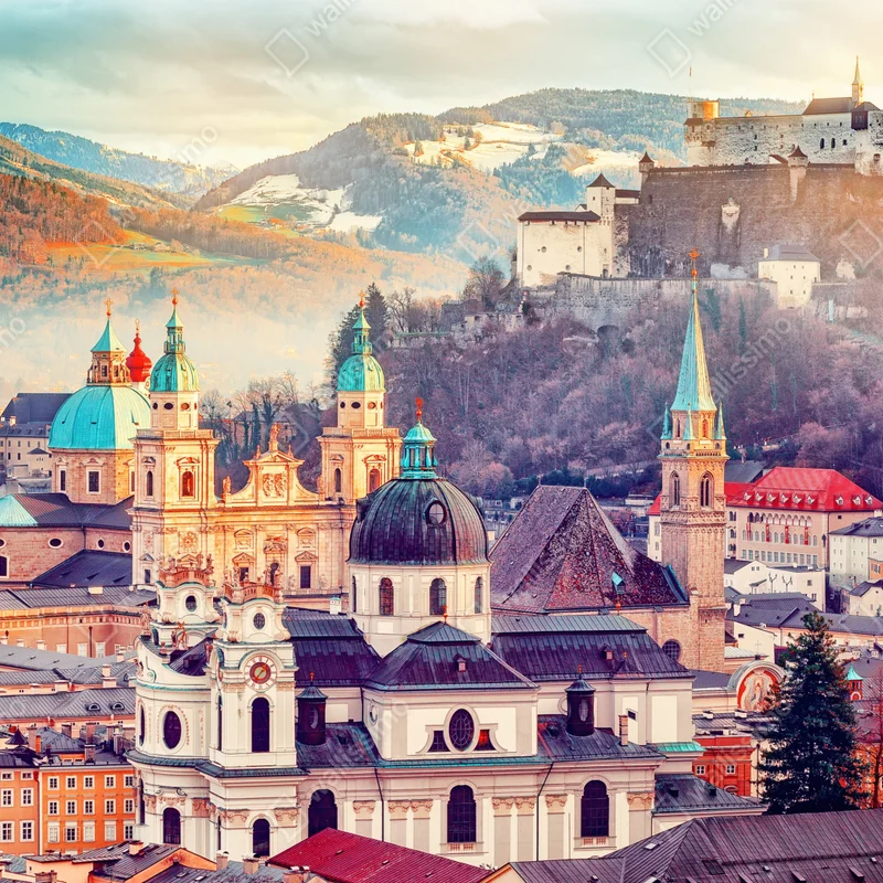 Fototapeta zachód słońca nad Salzburgiem Fototapeta zachód słońca nad Salzburgiem