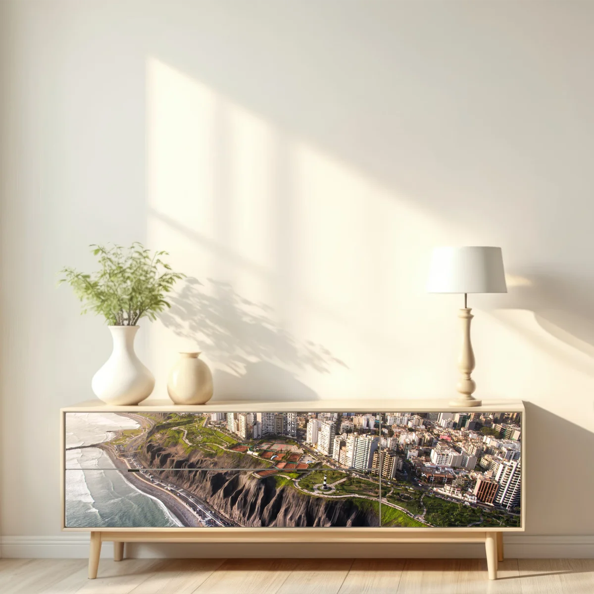 Repositionierbarer Aufkleber panorama der küste Miraflores, Lima Repositionierbarer Aufkleber panorama der küste Miraflores, Lima