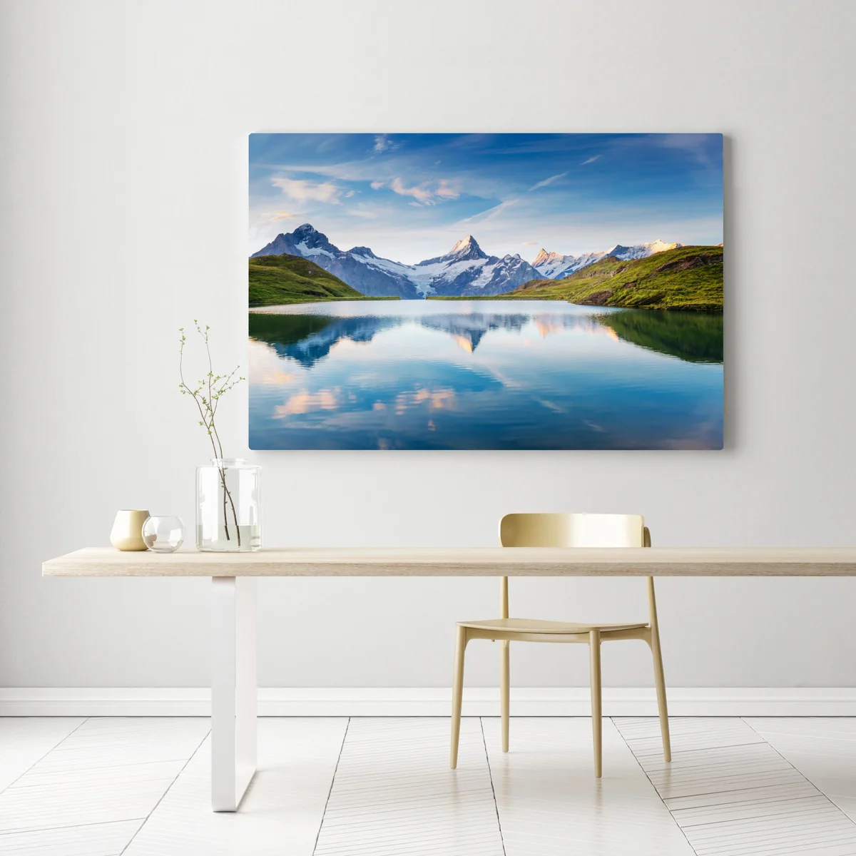 Leinwandbild majestätische Alpen-reflexion am Bachalpsee Leinwandbild majestätische Alpen-reflexion am Bachalpsee