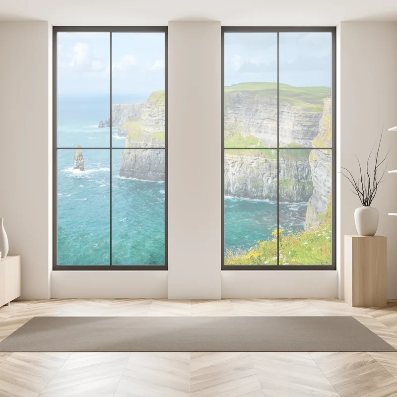 Fensteraufkleber dramatische küstenklippen mit meerblick Fensteraufkleber dramatische küstenklippen mit meerblick