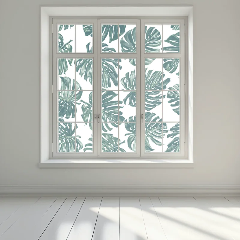 Fensteraufkleber monstera blatt botanisches muster
