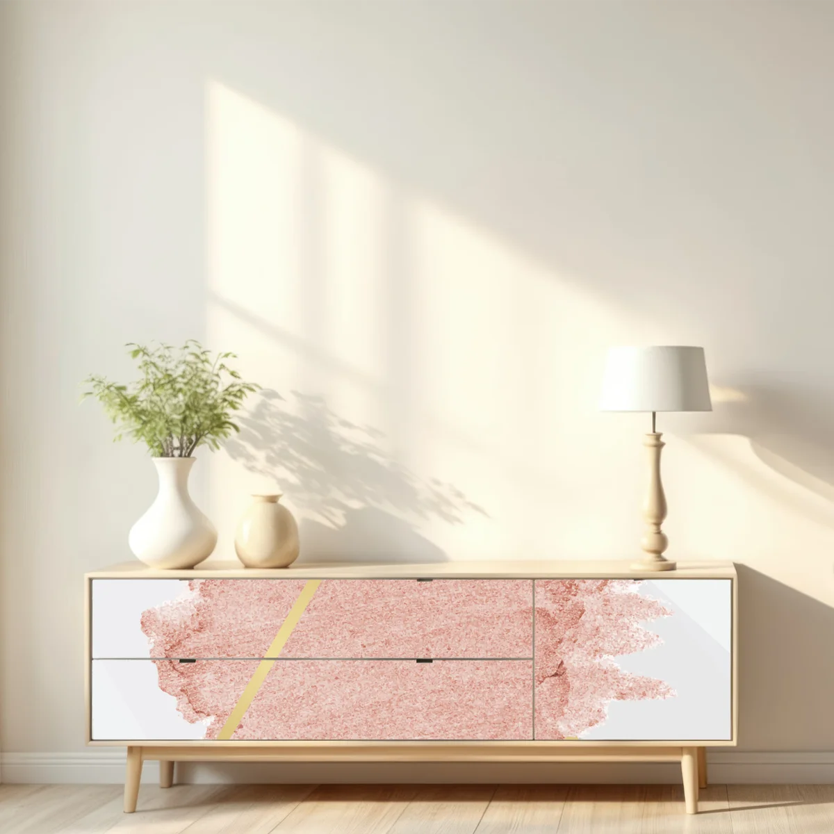 Repositionierbarer Aufkleber pastellrosa geometrisches dreieck Repositionierbarer Aufkleber pastellrosa geometrisches dreieck