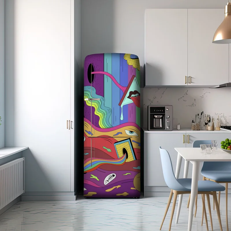 Kühlschrankaufkleber psychedelische pop-art traumlandschaft