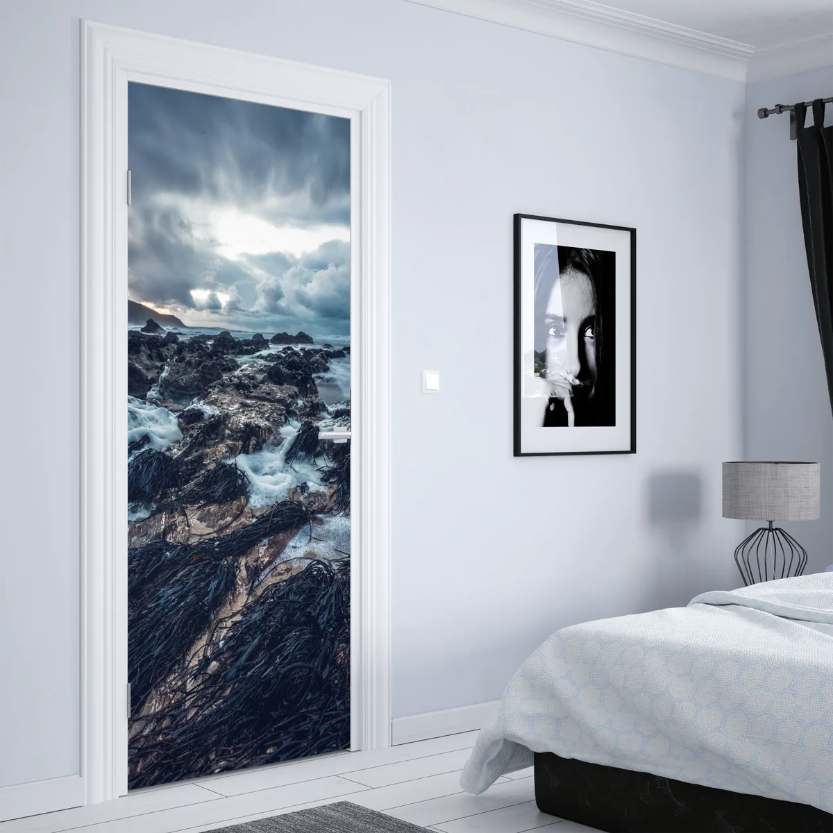 Türaufkleber stimmungsvolle felsenküste bei dämmerung Türaufkleber stimmungsvolle felsenküste bei dämmerung