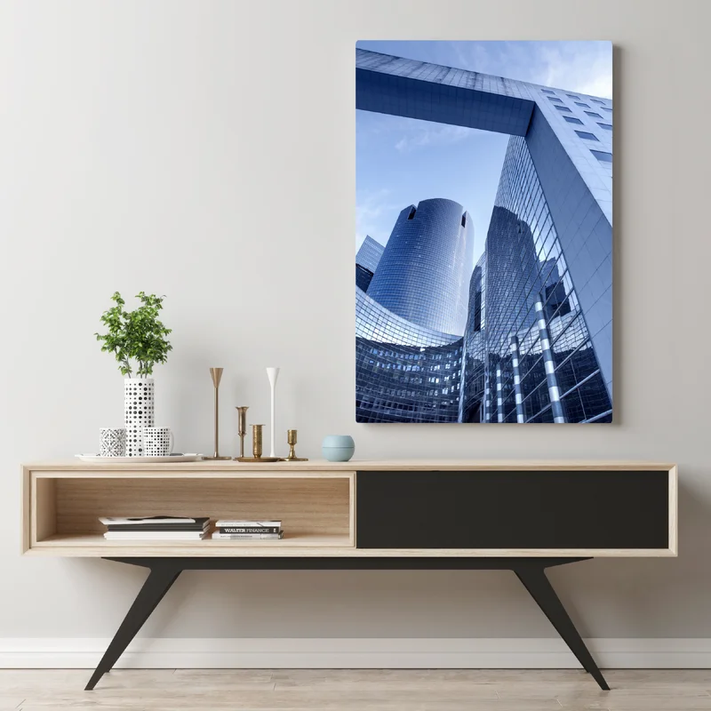 Leinwandbild moderne blaue stadtsilhouette Leinwandbild moderne blaue stadtsilhouette