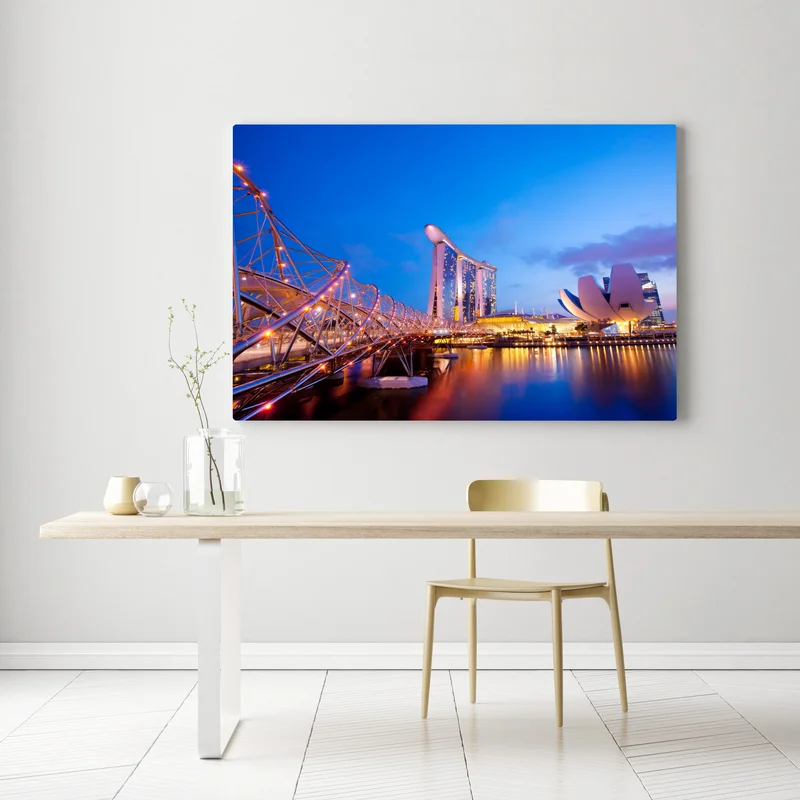 Leinwandbild stadtbild Marina Bay bei dämmerung Leinwandbild stadtbild Marina Bay bei dämmerung