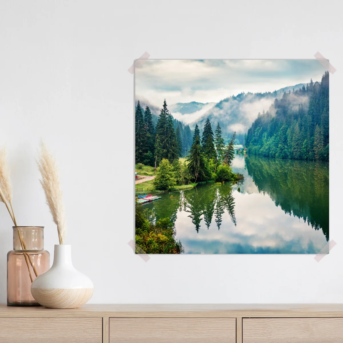 Poster nebliger morgen am Lacu Rosu • Poster bei Wallnifity® Poster nebliger morgen am Lacu Rosu • Poster bei Wallnifity®