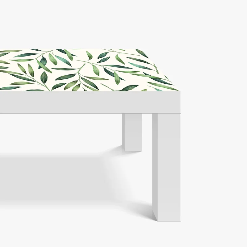 Tischaufkleber und Schreibtischaufkleber grünes aquarell blättermuster Tischaufkleber und Schreibtischaufkleber grünes aquarell blättermuster