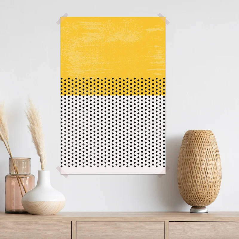 Poster gelbes punktmuster abstrakte wandkunst • Poster bei Wallnifity® Poster gelbes punktmuster abstrakte wandkunst • Poster bei Wallnifity®