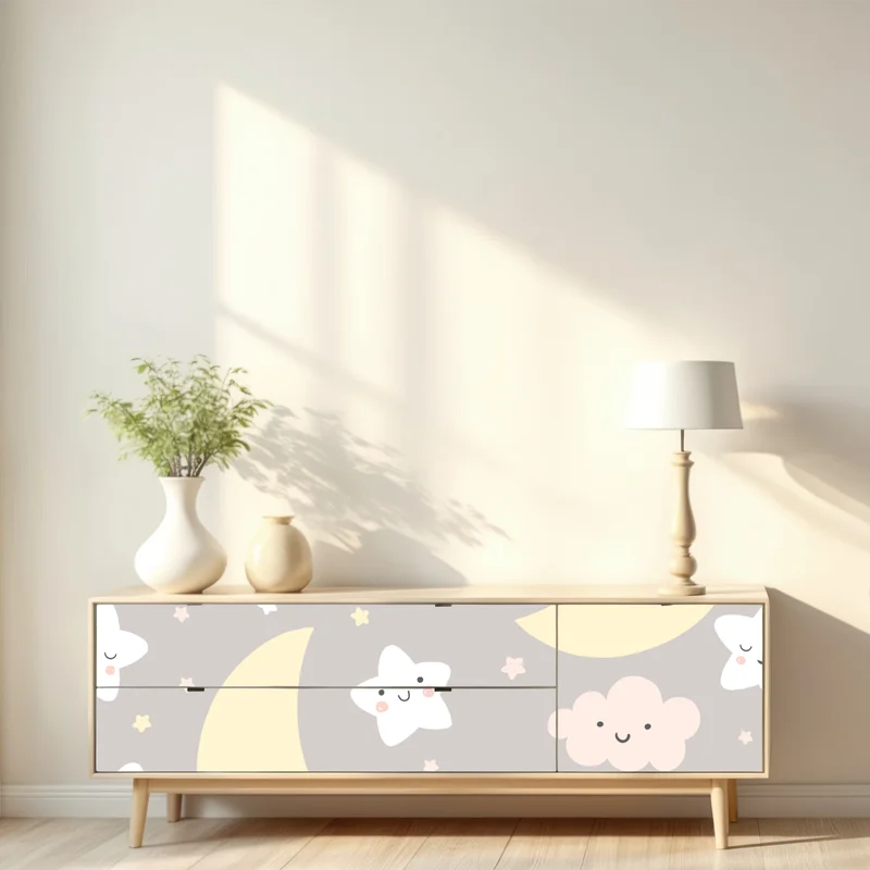 Repositionierbarer Aufkleber schlafender mond und sterne kinderzimmer muster • Repositionierbare Aufkleber bei Wallnifity® Repositionierbarer Aufkleber schlafender mond und sterne kinderzimmer muster • Repositionierbare Aufkleber bei Wallnifity®