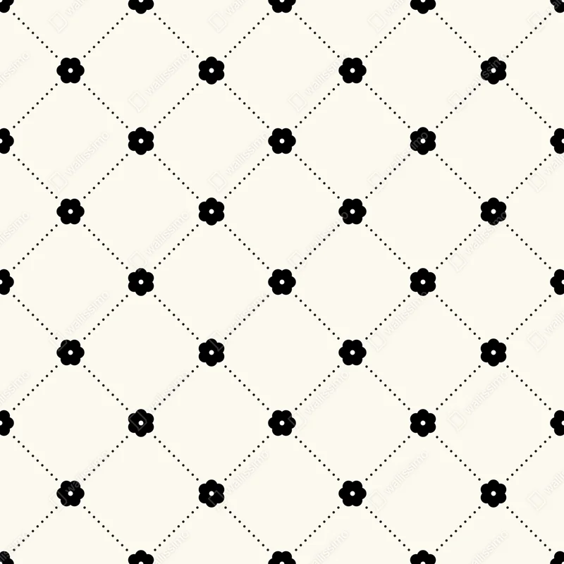 Schrankaufkleber minimalistisches schwarzes blumen-rautenmuster Schrankaufkleber minimalistisches schwarzes blumen-rautenmuster